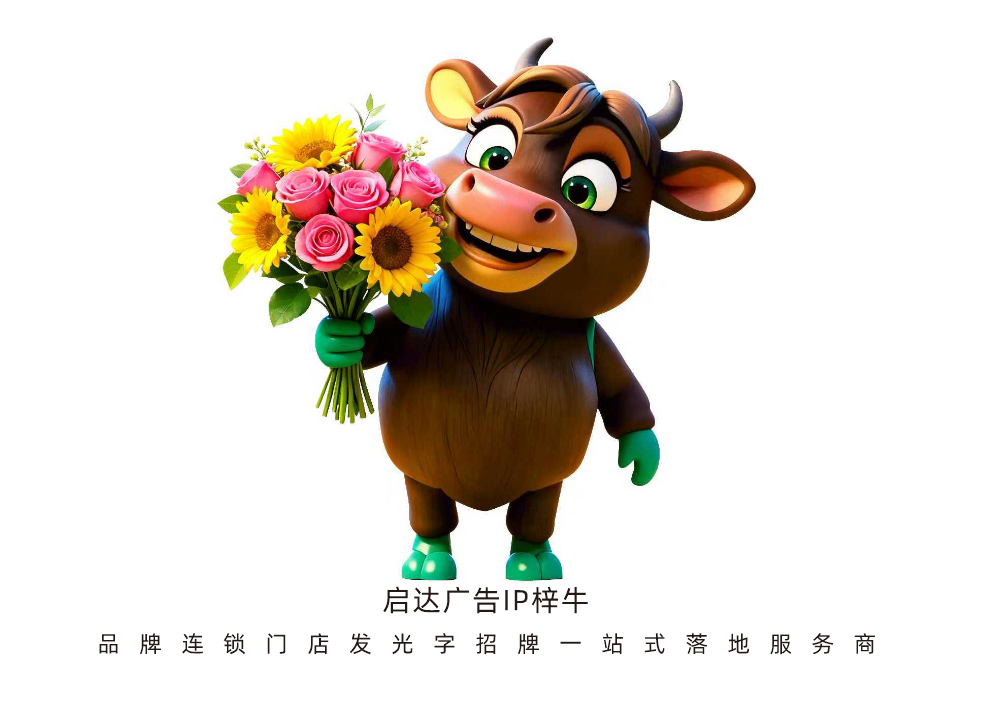 降本32%+工期缩38%！全行业连锁必看！启达广告发光字：抗污/高显色/动态光效，定制门店招牌吸客方案