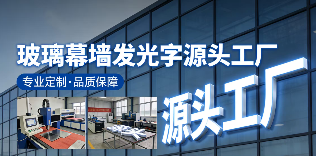 广州玻璃幕墙发光字招牌设计定制工厂